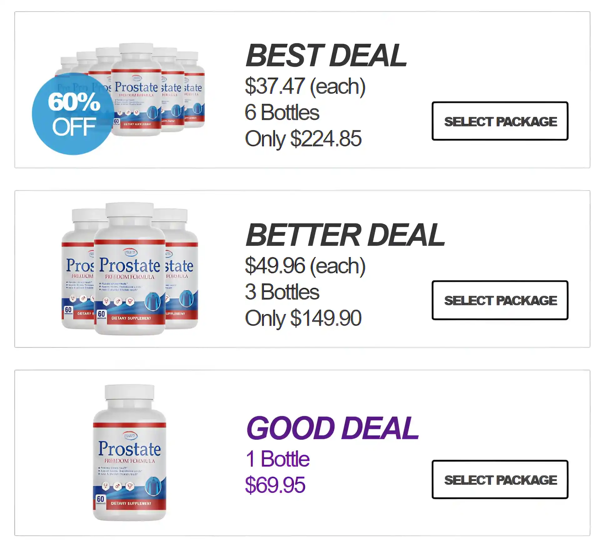 Prostate Freedom Formula pricing
